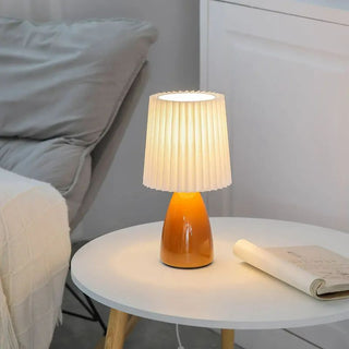 Lampe de chevet en céramique et tissu