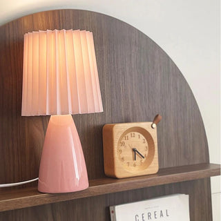 Lampe de chevet en céramique et tissu