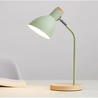 Lampe à poser bois et métal coloré pour bureau