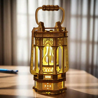 Lampe à poser bois vintage à construire