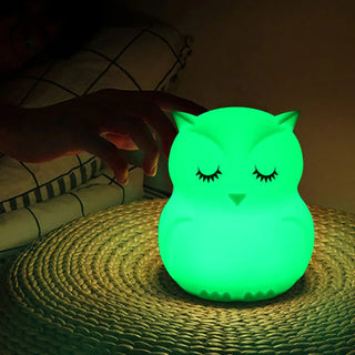 Lampe à poser enfant en forme de hibou avec télécommande