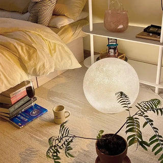 Lampe à poser au sol à LED en forme de lune