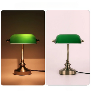 Lampe à poser vintage avec abat-jour vert