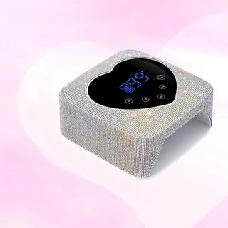 Lampe uv ongles à LED sans fil avec strass sur fond rose