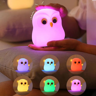 Veilleuse à poser hiboux minimaliste pour enfant