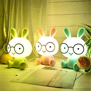 Veilleuse à poser LED lapin à lunette